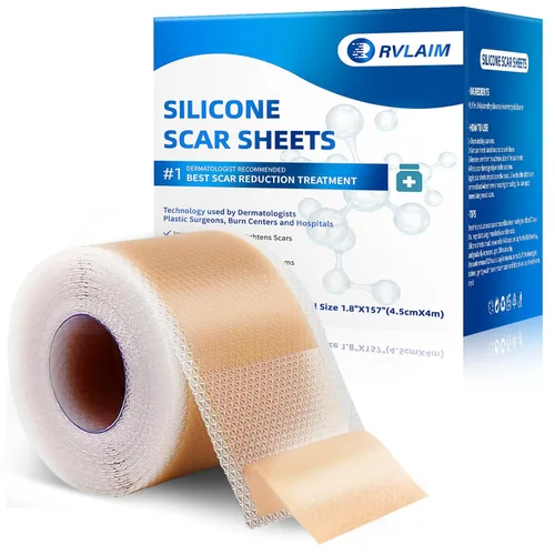 Vista 8 de Rvlaim, hojas de silicona para cicatrices, cinta de silicona para cicatrices (rollo de 1,6" x 60" 1,5M), hojas de silicona para cicatrices