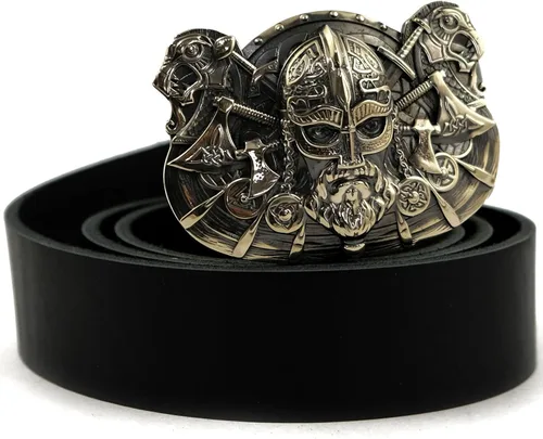 Vista 5 de Hebilla de cinturón Viking, hecho a mano guerrero escandinavo militar sólido hebilla de cinturón de plata alemana