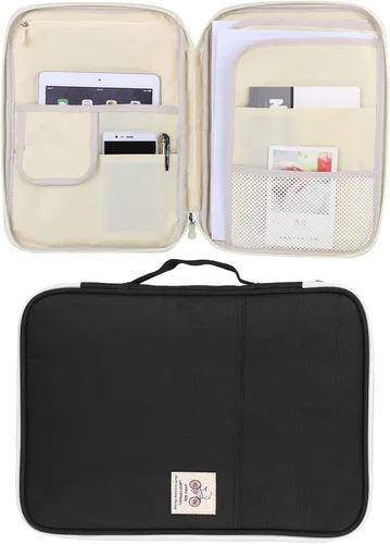 Vista 4 de Cartera multifunción organizador de archivos de viaje, bolsas de documentos A4, organizador de carpetas de archivos, computadora portátil