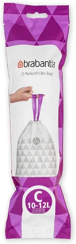 Vista 16 de Bolsas de basura Brabantia PerfectFit (Tamaño W/1.3 Gal) Forros de basura de plástico grueso con asas de cordón (200 bolsas)