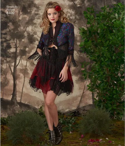Vista 9 de Simplicity 8409 - Disfraz steampunk occidental para mujer, patrón de costura para cosplay, tallas 6-14