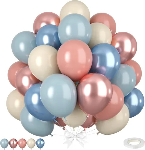 Vista 18 de Globos rojos, azules y negros, 50 globos de color azul rey, rojo y negro, globos de confeti plateado para decoración de fiesta temática