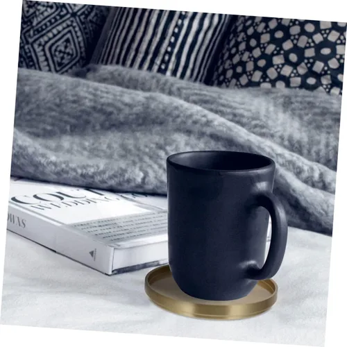 Vista 9 de SHOWERORO Posavasos de latón vintage, elegante soporte para tazas de té, bandeja de almacenamiento para oficina, hogar y salones de té