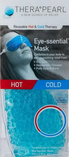 TheraPearl Máscara de ojos, máscara sensible para los ojos con cuentas de gel flexibles para terapia de frío y calor