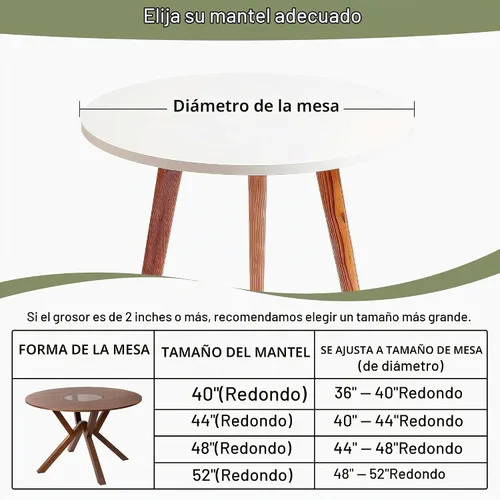 Vista 3 de Mantel redondo ajustado con elástico Manteles redondos para exteriores con elástico Fundas de mesa ajustadas para mesas Mantel de vinilo Boho