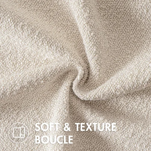 Vista 6 de MIULEE Juego de 2 fundas de almohada decorativas de 16 x 16 pulgadas para sofá o cama, fundas de almohada neutras con textura de boucle, color beige