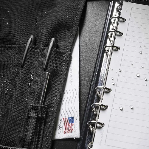 Vista 5 de Rite In The Rain Tela Cordura® resistente a la intemperie, cubierta de carpeta de anillos de 1/2 pulgada, 6.75 x 8.875 pulgadas, cubierta negra
