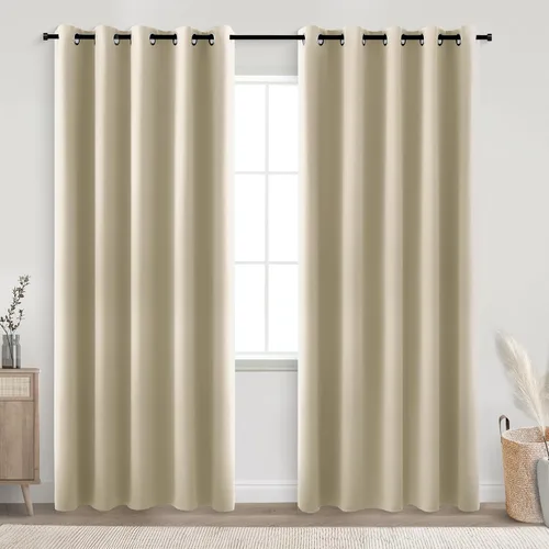 Vista 210 de KOUFALL Cortinas Doradas de Lujo Opacas para Sala de Estar, Elegantes Modernas Cortinas para Sala de 84 Pulgadas de Largo 2025