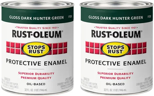Vista 19 de Rust-Oleum 7770502-2PK - Pintura anti-óxido para aplicación con brocha, cuarto de galón, almendra brillante, (paquete de 2)