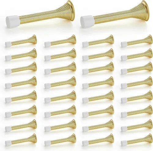 Vista 10 de Ravinte Topes de Puerta, Paquete de 30 Topes de Puerta de Resorte Blancos con Tope de Goma, Topes de Puerta para la Parte Inferior de la Puerta