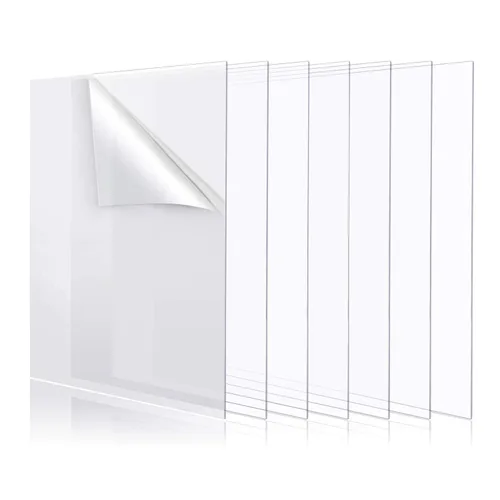 Vista 9 de YSTIME Hoja de Acrílico Transparente de 8" x 12" Plexiglás Hoja de Plástico para Manualidades Tablero Acrílico Transparente con Papel Protector