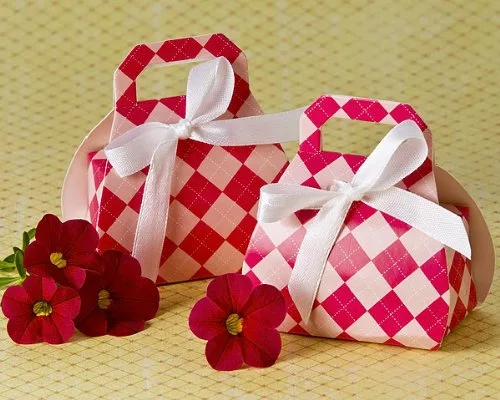 Caja de regalo de bolso rosa a cuadros (24 unidades) – Recuerdos de despedida de soltera – Cajas y suministros de recuerdo de fiesta de baby shower