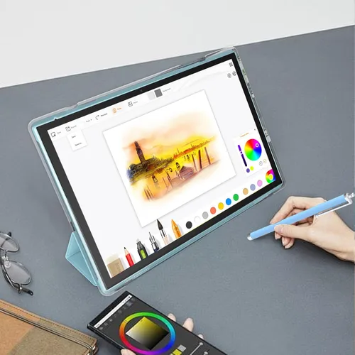 Vista 3 de Tablet de 10 pulgadas con estuche protector y lápiz táctil, tabletas Android 15, 8GB RAM 32GB ROM/1TB de expansión, 8H 6000mAh batería Wifi