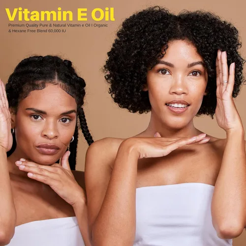Vista 5 de SAHAK Mezcla de aceite de vitamina E 60,000 UI - Aceite orgánico de vitamina E para piel, cabello y uñas Aceite hidratante para cuerpo y cara