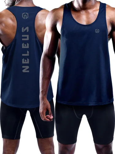 Vista 5 de NELEUS Men's 3 Pack Dry Fit Y-Back Muscle Tank Top