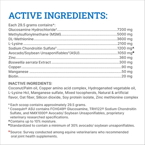 Vista 5 de Nutramax Laboratories Cosequin ASU - Suplemento de salud articular y pezuñas para caballos, pellets con glucosamina, condroitina, MSM y biotina