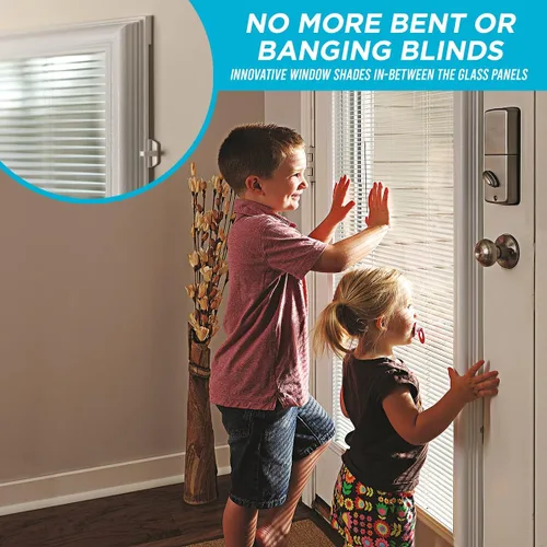 Vista 3 de ODL Persianas para puertas de marco elevado – Se adapta a vidrio de puerta con marco exterior de 9 x 66 pulgadas – Mejoras para el hogar – Fácil