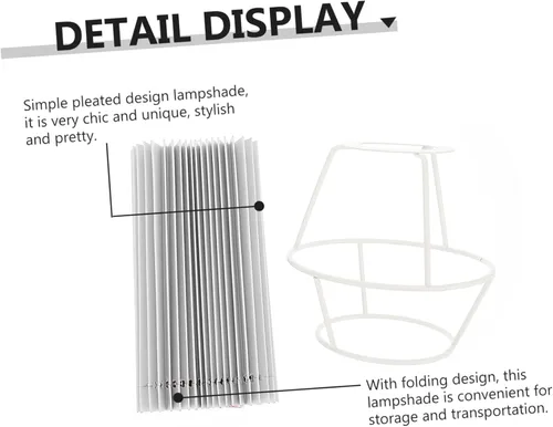 Vista 7 de DOITOOL 1 pantalla plisada para lámpara de techo, estrella, lámpara de mesa, lámpara de mesa plisada, pantalla de campana plisada, cubierta de luz