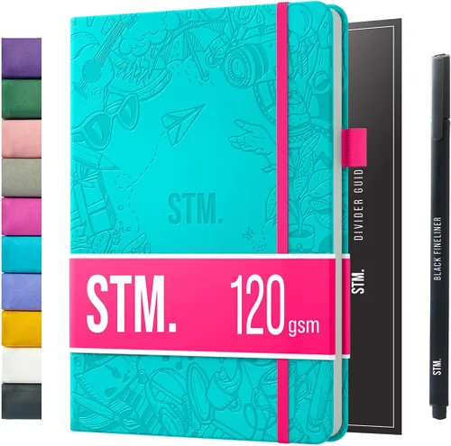 Cuaderno de cuadrícula de puntos con viñetas | Cuadernos diarios A5 para escritura personal, trabajo, mujeres | papel grueso de 120gsm, tapa dura,