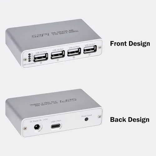 Vista 7 de GeeekPi Aislador digital USB con chip ADuM3165, 4 puertos USB 2.0, 480 Mbps de alta velocidad, chip ADuM3165 de grado industrial, protección RMS