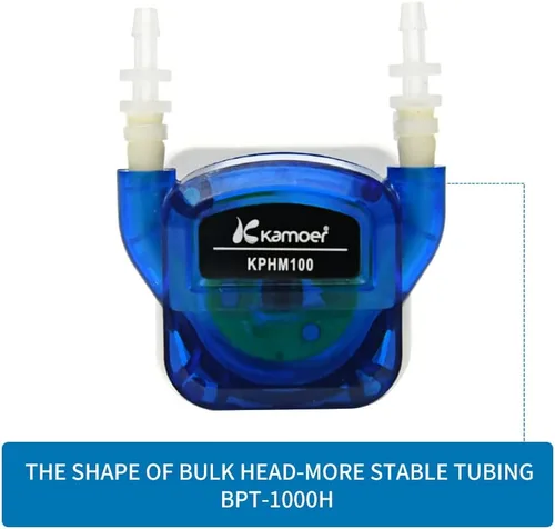 Vista 3 de Kamoer KPHM100-STB10 pequeña vida de alta precisión de bajo flujo bomba peristáltica 24V motor paso a paso bomba dosificadora líquida de servicio