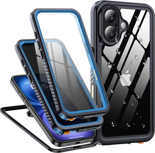 Vista 25 de Funda impermeable para iPhone 15, protector de pantalla de privacidad integrado y protector de pantalla HD [IP68 bajo el agua] a prueba de golpes a