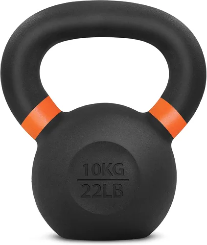 Vista 30 de Yes4All Powder Coated Kettlebell, Cast Iron Core Kettlebells with Non-Slip Handle & Flat Bottom for Conditioning, Heavy Duty for Strength Training