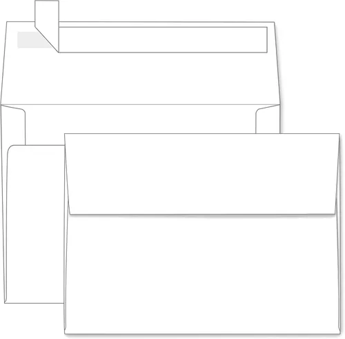 Vista 13 de Paquete de 100 sobres negros A7, sobres autoadhesivos imprimibles Goefun para invitación, tarjetas de felicitación de 5 x 7, graduación, cumpleaños