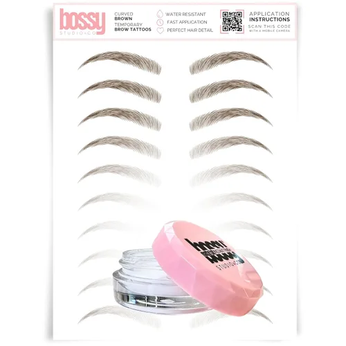 Vista 149 de Brows by Bossy Tatuaje temporal para cejas 8 colores y 6 estilos adhesivos impermeables para cejas, tatuajes falsos para el cabello como pelar