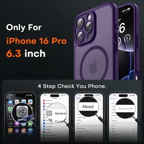 Vista 1118 de TOCOL Funda para iPhone 11, compatible con Magsafe, protección completa de cámara, imanes integrados, protección contra caídas, funda translúcida