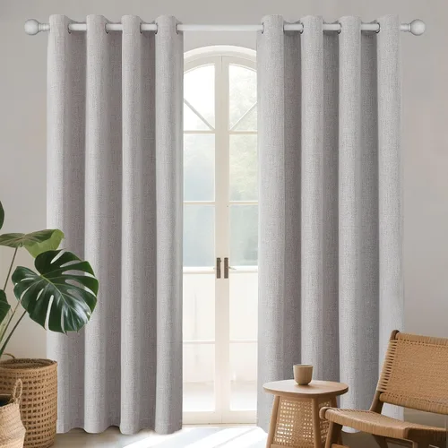 Vista 23 de Joydeco Cortinas opacas de 72 pulgadas de largo, 2 paneles burg, cortinas de oscurecimiento de habitación para dormitorio, cortinas térmicas Negro