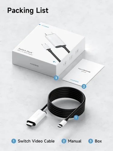 Vista 9 de Hagibis Switch Dock para Nintendo Switch OLED, adaptador de cable USB C a HDMI con HDMI 4K a 30Hz, suministro de energía de 100 W, adaptador tipo C