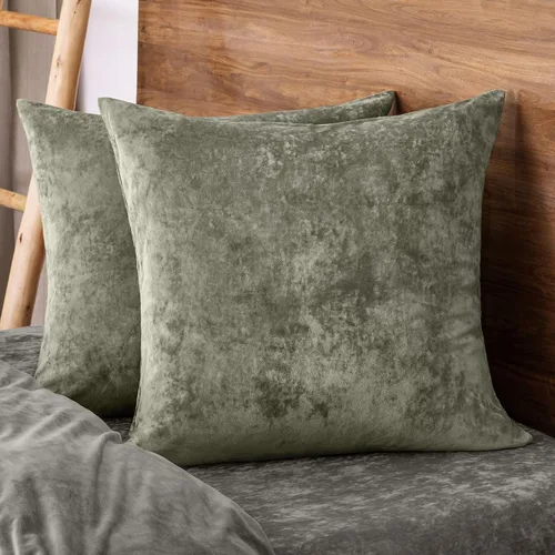 Vista 36 de PHF Fundas de almohada de terciopelo real, 24 x 24 pulgadas, sin rellenos, paquete de 2 fundas de cojín de color degradado, ultra suaves