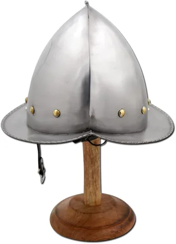 Vista 3 de Medieval Warrior Casco medieval Morion Boat de acero para adultos Disfraces medievales