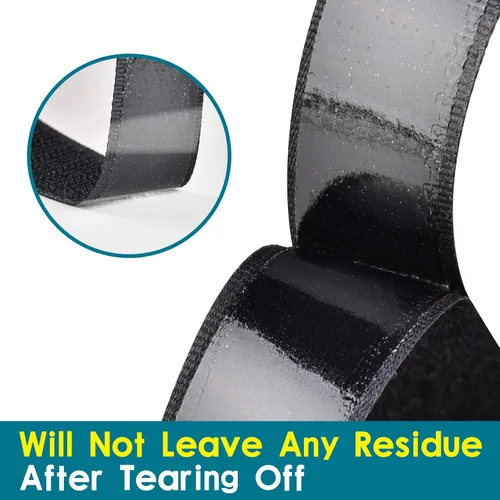 Vista 3 de Cinta de gancho y bucle resistente de 3/4 pulgadas x 82 pies, color negro, doble cara, para colgar cuadros, accesorios de TV, adhesivo de pared
