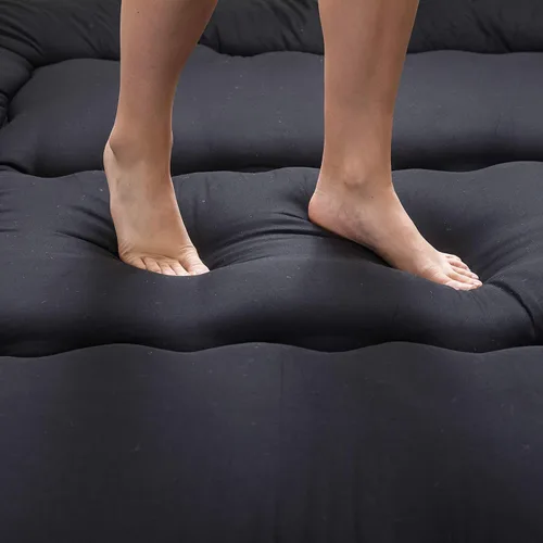 Vista 213 de Colchón futón japonés de piso gris constelación, de piso tatami, portátil, para acampar, para niños, sofá cama plegable enrollable con protector