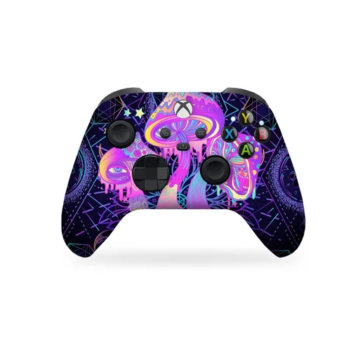 Psychedelic Mushrooms Customised Wireless Controller for Xbox by BCB. Original Xbox Controller Compatible with Xbox One Series X & S Console.