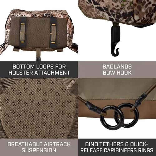 Vista 5 de Badlands Bino Mag 2 - Sistema modular de arnés binocular para un rendimiento y durabilidad óptimos, enfoque FX, mediano