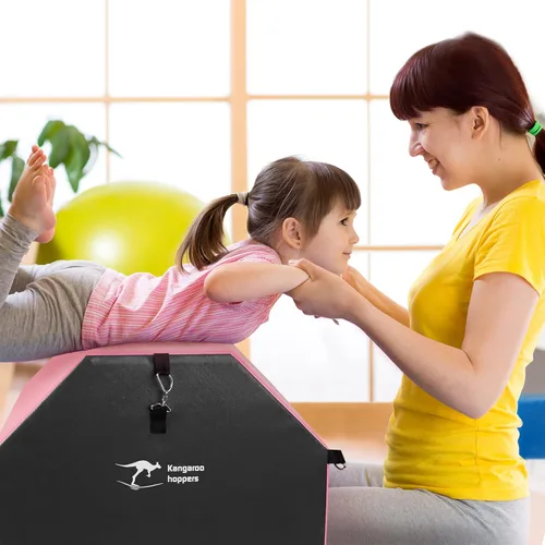 Vista 8 de Kangaroo Hoppers Gymnastics Octagon Tumble Mat 24"x26" / 19"x23" with Carrying Handles, Somersault Backbend Tumbling Trainer for Home Gym Exercise