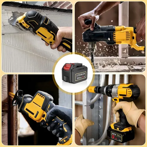Vista 7 de PENGJBATTER Batería de litio de alta capacidad de 20 V 9000 mAh compatible con DeWalt 20 V Max batería DCB206 DCB205 DCB207, compatible con cargador