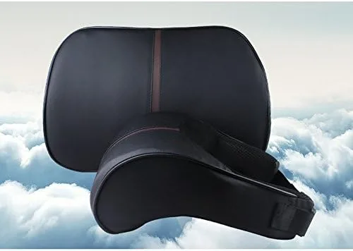 Vista 5 de Cojín de apoyo lumbar para asiento de automóvil, cojín de apoyo lumbar, rebote lento, espuma viscoelástica (soporte lumbar, negro)