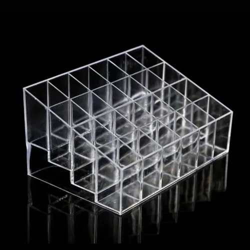 Estuche para lápiz labial, organizador de maquillaje transparente multiusos, caja de almacenamiento de 24 rejillas para joyas, caja organizadora (24
