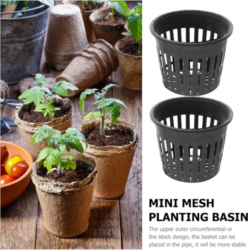 Vista 7 de NOLITOY Macetas de orquídeas para plantas de borde ancho, maceta hidropónica, macetas de red de 5 pulgadas para hidroponía, mini malla de plantación