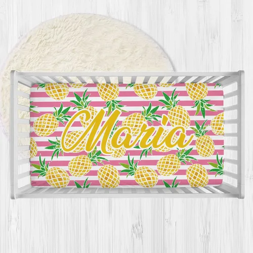 Vista 7 de Sábanas personalizadas para cuna de bebé con nombre, sábanas de colchón personalizadas para cuna para niños y niñas, sábanas bajeras para cuna