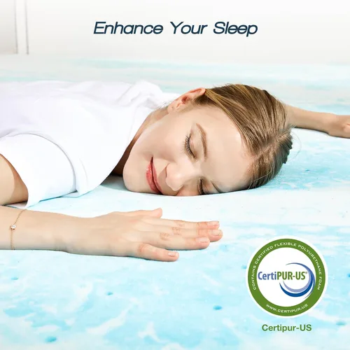 Vista 6 de Cubrecolchón Twin XL - Espuma viscoelástica de 2 pulgadas con infusión de gel refrescante para el dolor de espalda, certificado CertiPUR-US