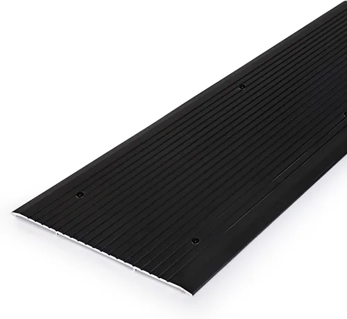 Vista 2 de Tira de umbral de puerta – Umbral de puerta exterior para puertas y uso comercial – Sillín de puerta de aluminio extra ancho de 12 pulgadas – Negro