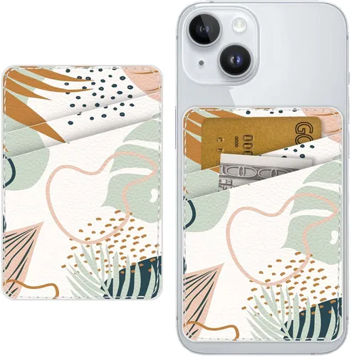 Vista 18 de Cartera de cuero para teléfono adhesiva, soporte para tarjetas para estuche de teléfono, billetera con adhesivo para tarjetas de crédito, adecuada