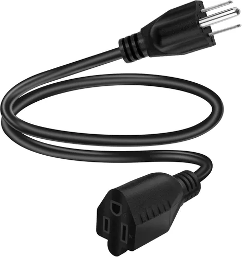 Vista 8 de Cable de extensión de alimentación corto, 16AWG/13A, ahorrador de toma, enchufe macho de 3 clavijas a enchufe hembra, cable de extensión