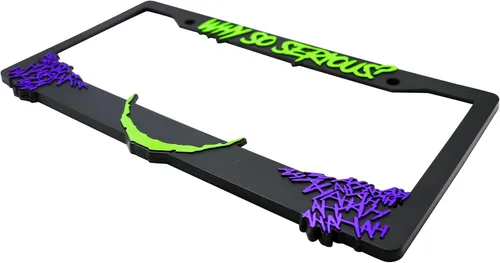 Vista 3 de ¿Por qué tan serio? para Joker - Marco de matrícula elevado 3D 1 paquete de cubierta para placa de automóvil Soporte universal para placa