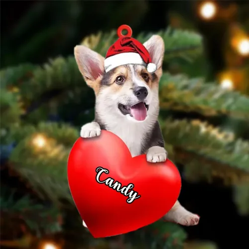 Vista 166 de Amantes de los perros de Navidad, corazón de perro de Navidad disponible para muchos perros Malamute de Alaska, adorno de Navidad, adorno